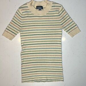 ModCloth cream striped sweater shirt